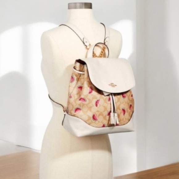 COACH Signature Watermelon Elle Backpack - Picture 4 of 8